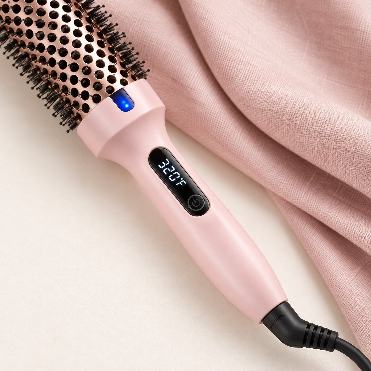 Wavyy pink handle with digital temperature controls